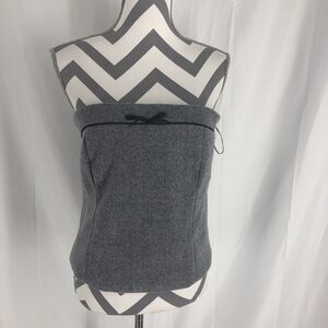 EMERSON LANG Strapless, Lined Gray Fleece Top Size Large